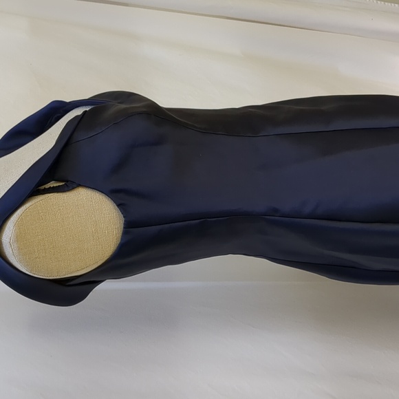 Xscape Navy Off-Shoulder Prom Dress - Picture 5 of 14